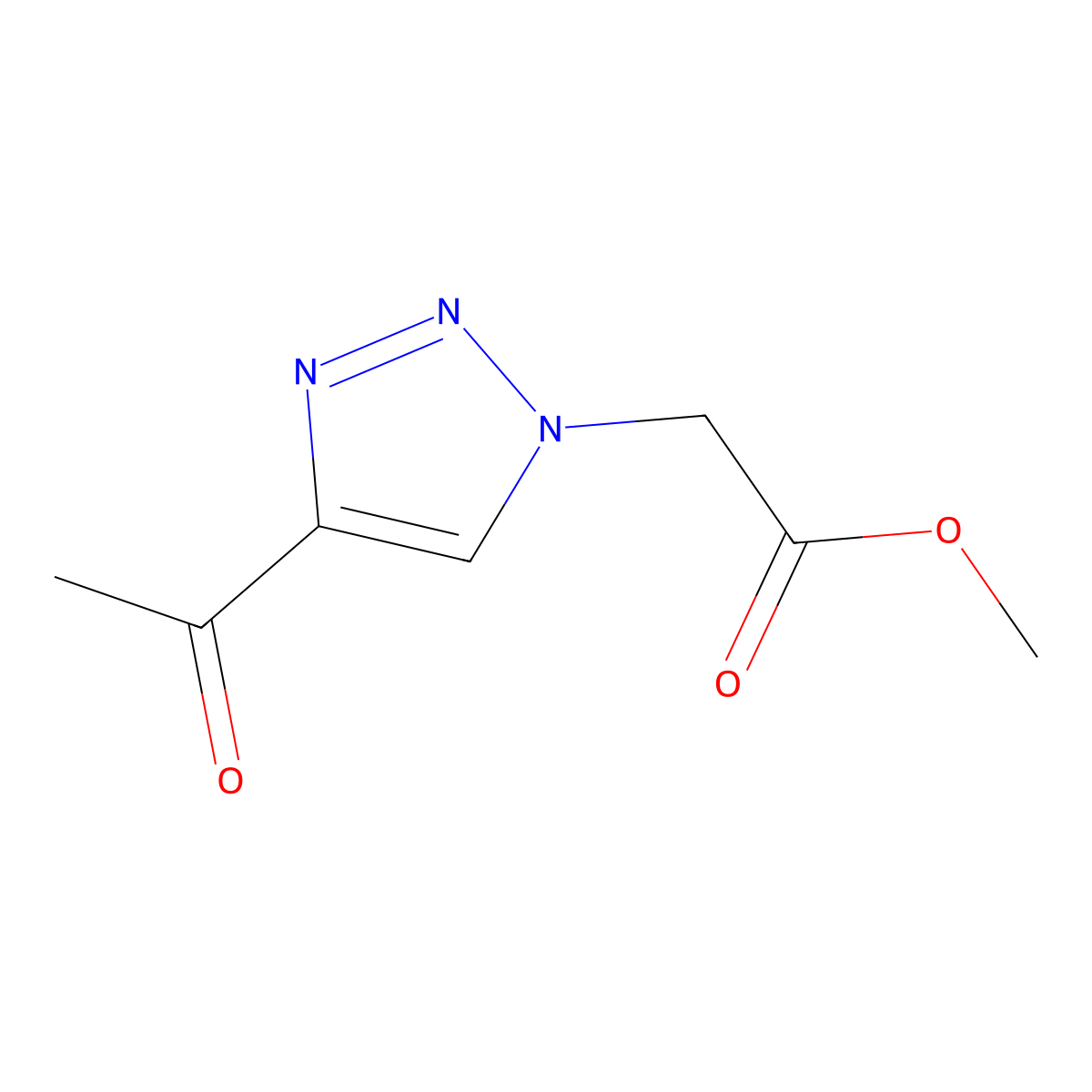 methyl 2-(4-acetyl-1H-1,2,3-triazol-1-yl)acetate molecular structure, CAS 1423034-34-7