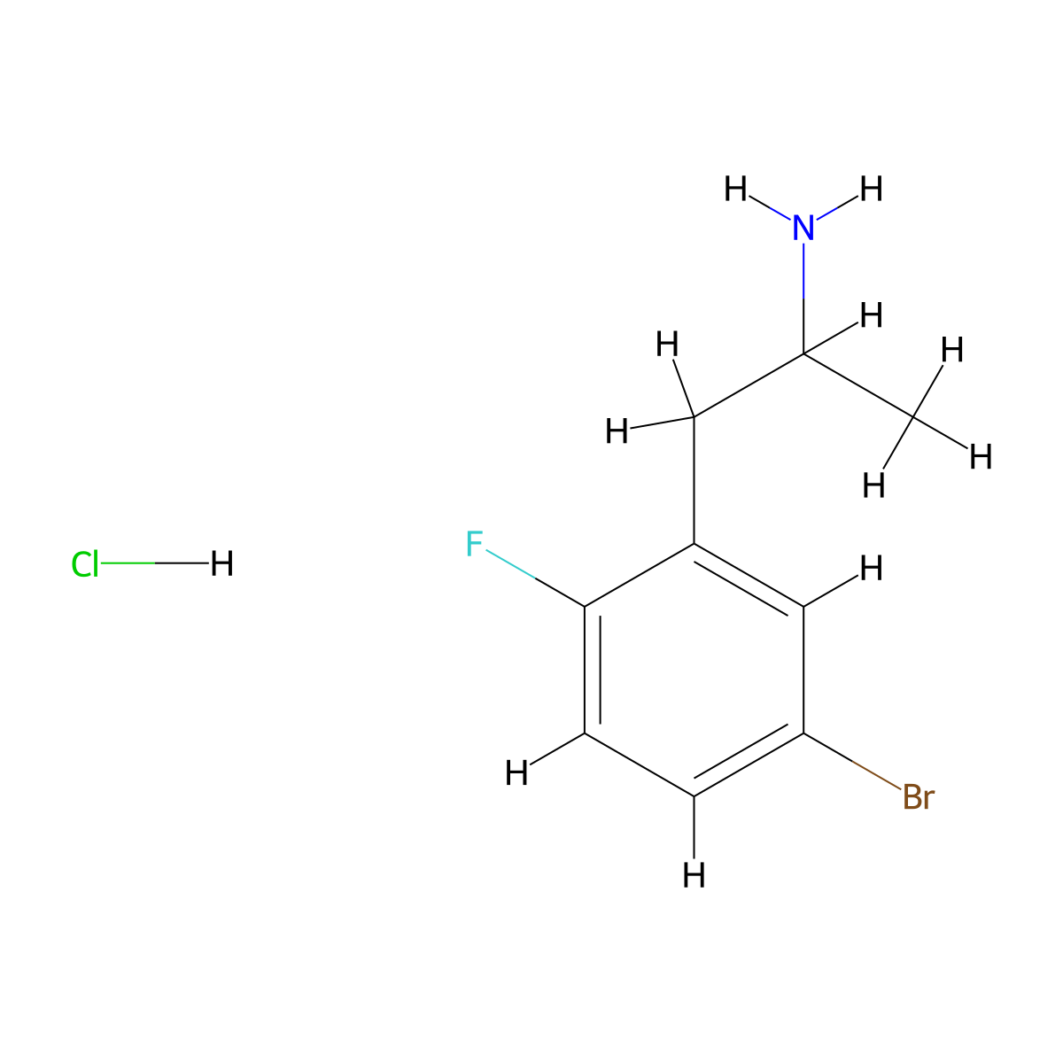 1-(5-Bromo-2-fluorophenyl)propan-2-amine hydrochloride molecular structure, CAS 1423034-35-8