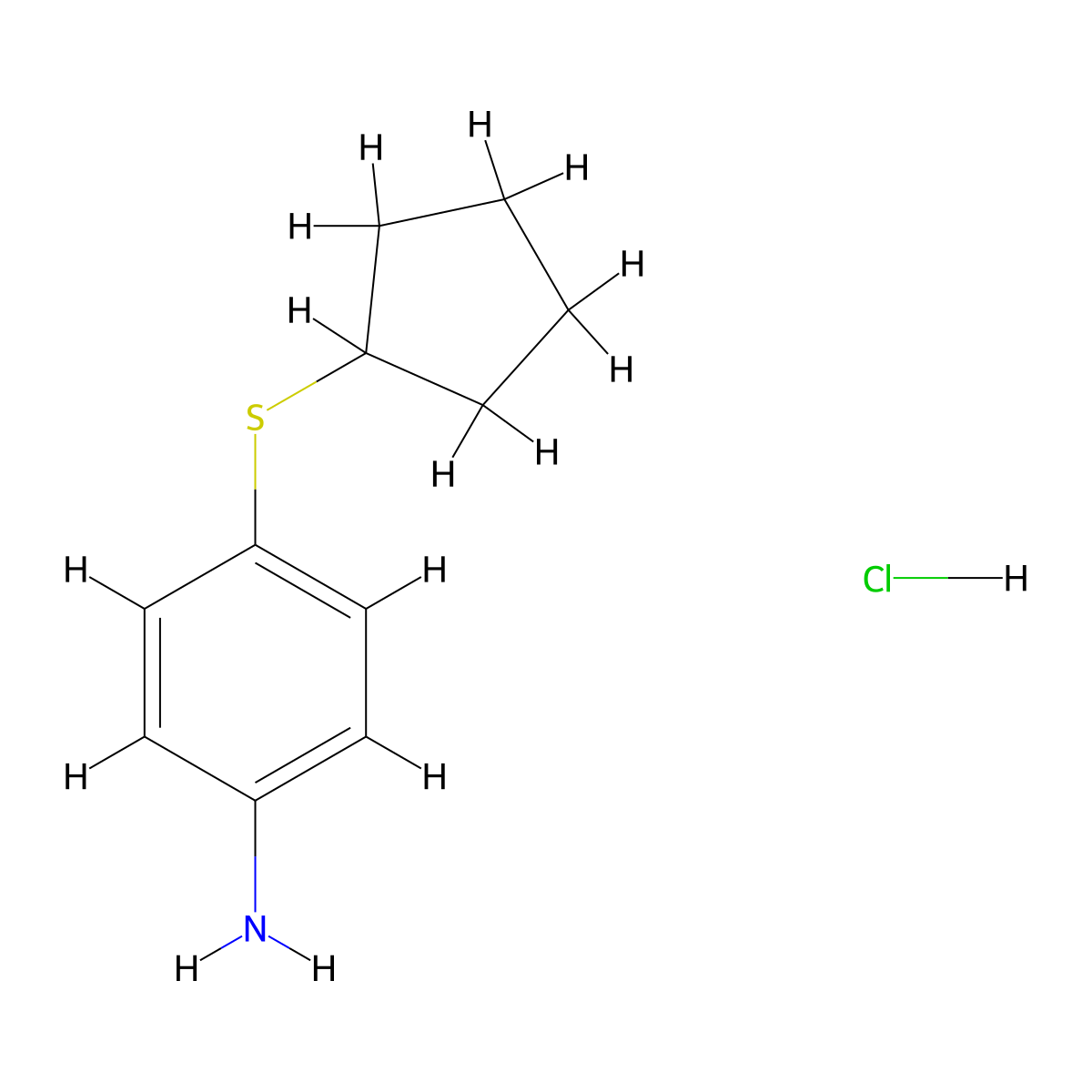 4-(Cyclopentylsulfanyl)aniline hydrochloride molecular structure, CAS 1423034-36-9