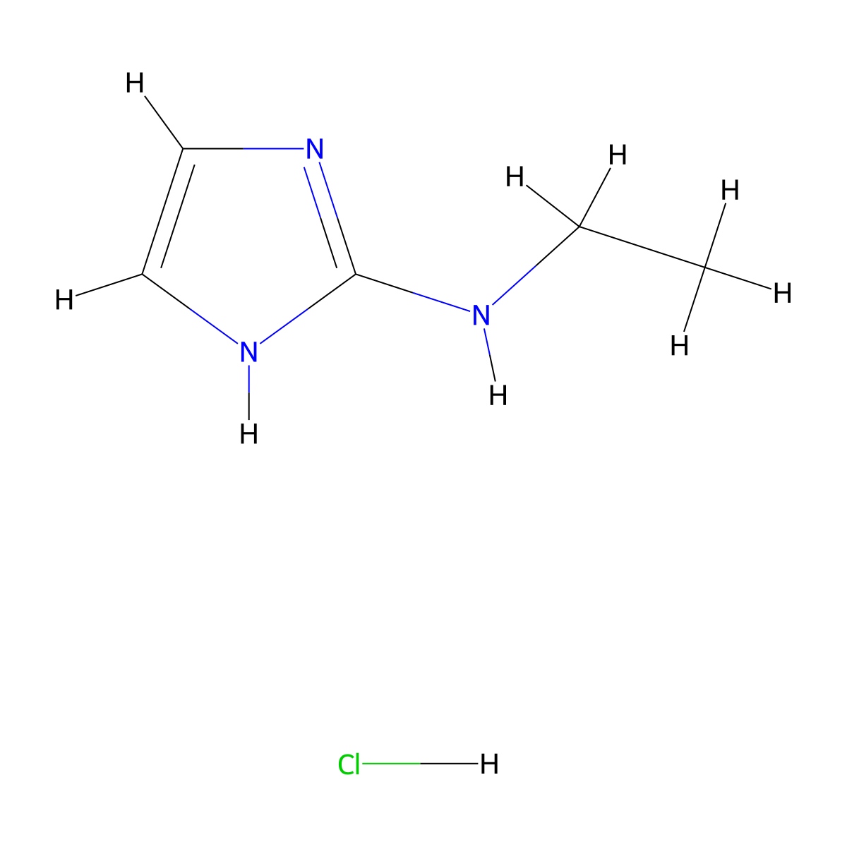 N-ethyl-1H-imidazol-2-amine hydrochloride molecular structure, CAS 1423034-37-0