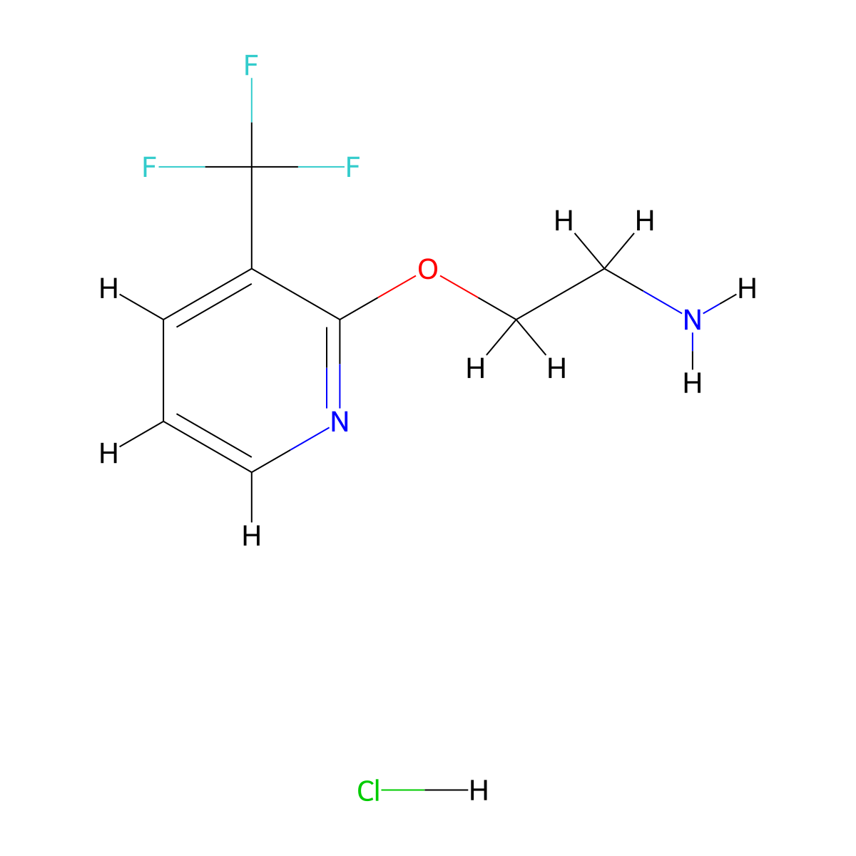 2-{[3-(Trifluoromethyl)pyridin-2-yl]oxy}ethan-1-amine hydrochloride molecular structure, CAS 1423034-38-1