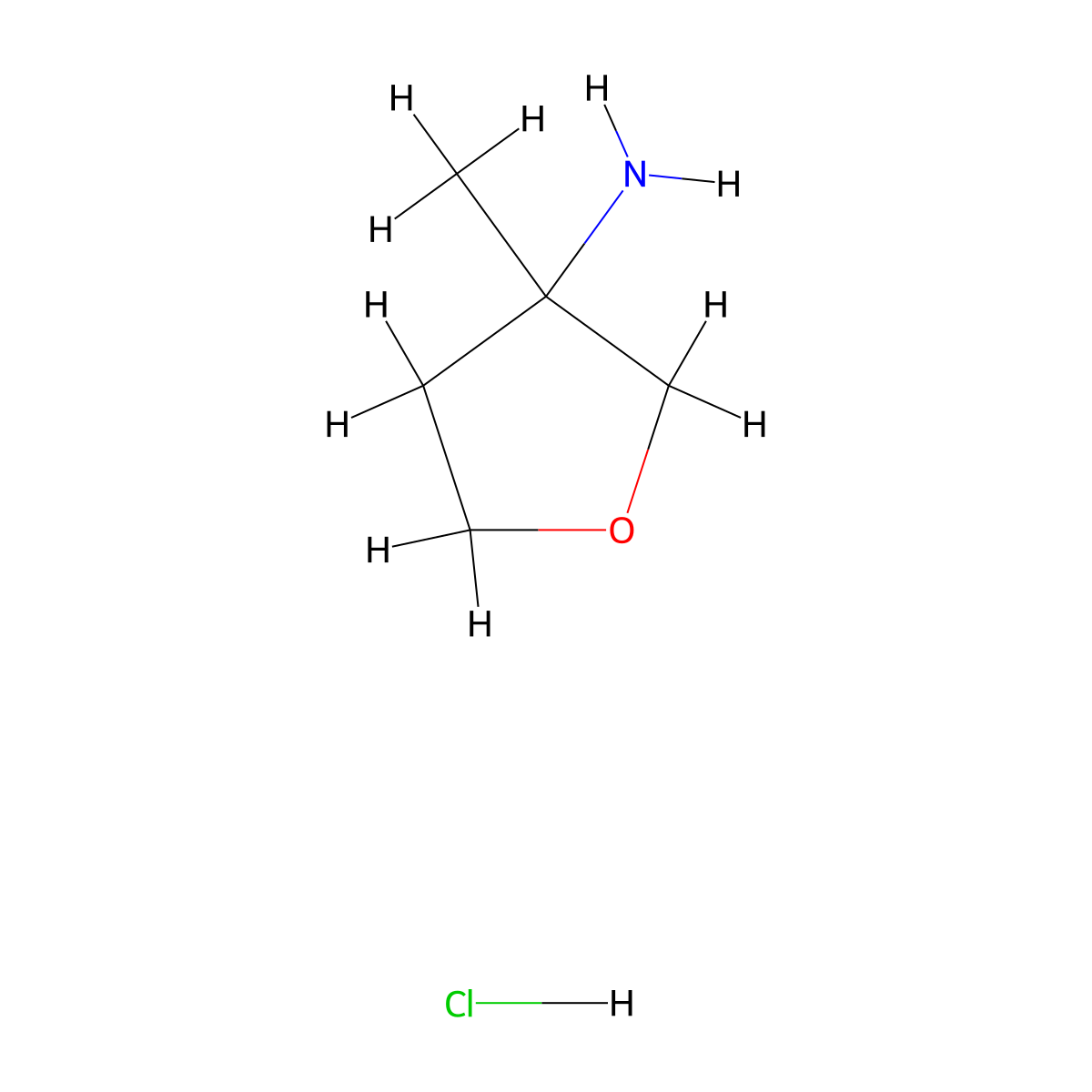 3-Methyloxolan-3-amine hydrochloride molecular structure, CAS 1423034-45-0