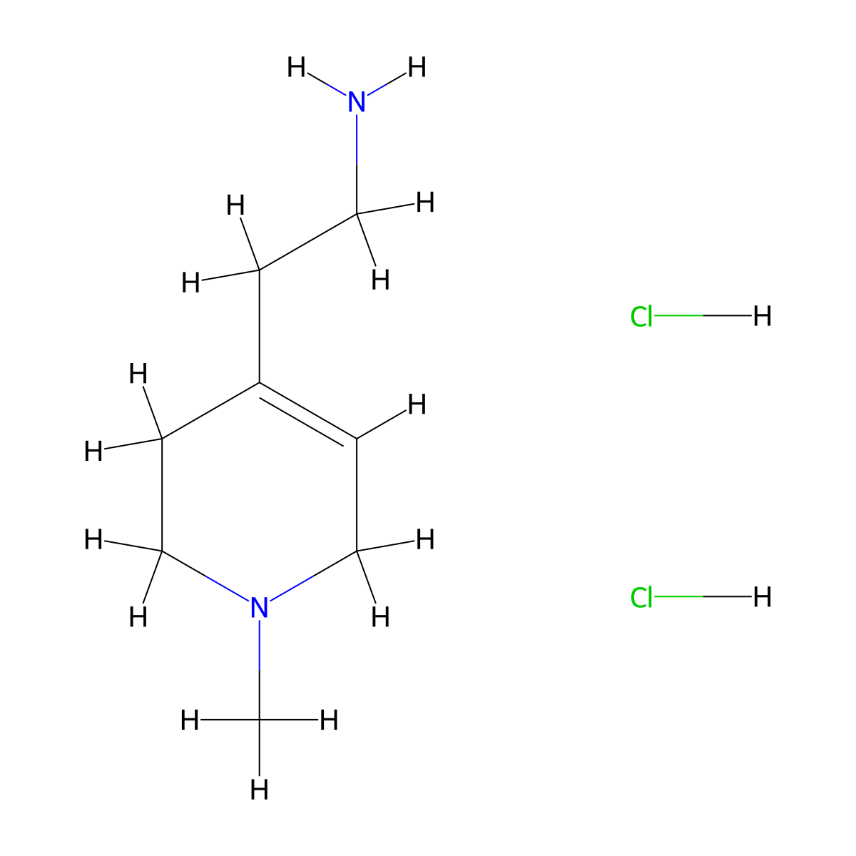 2-(1-Methyl-1,2,3,6-tetrahydropyridin-4-yl)ethan-1-amine dihydrochloride molecular structure, CAS 1423034-46-1