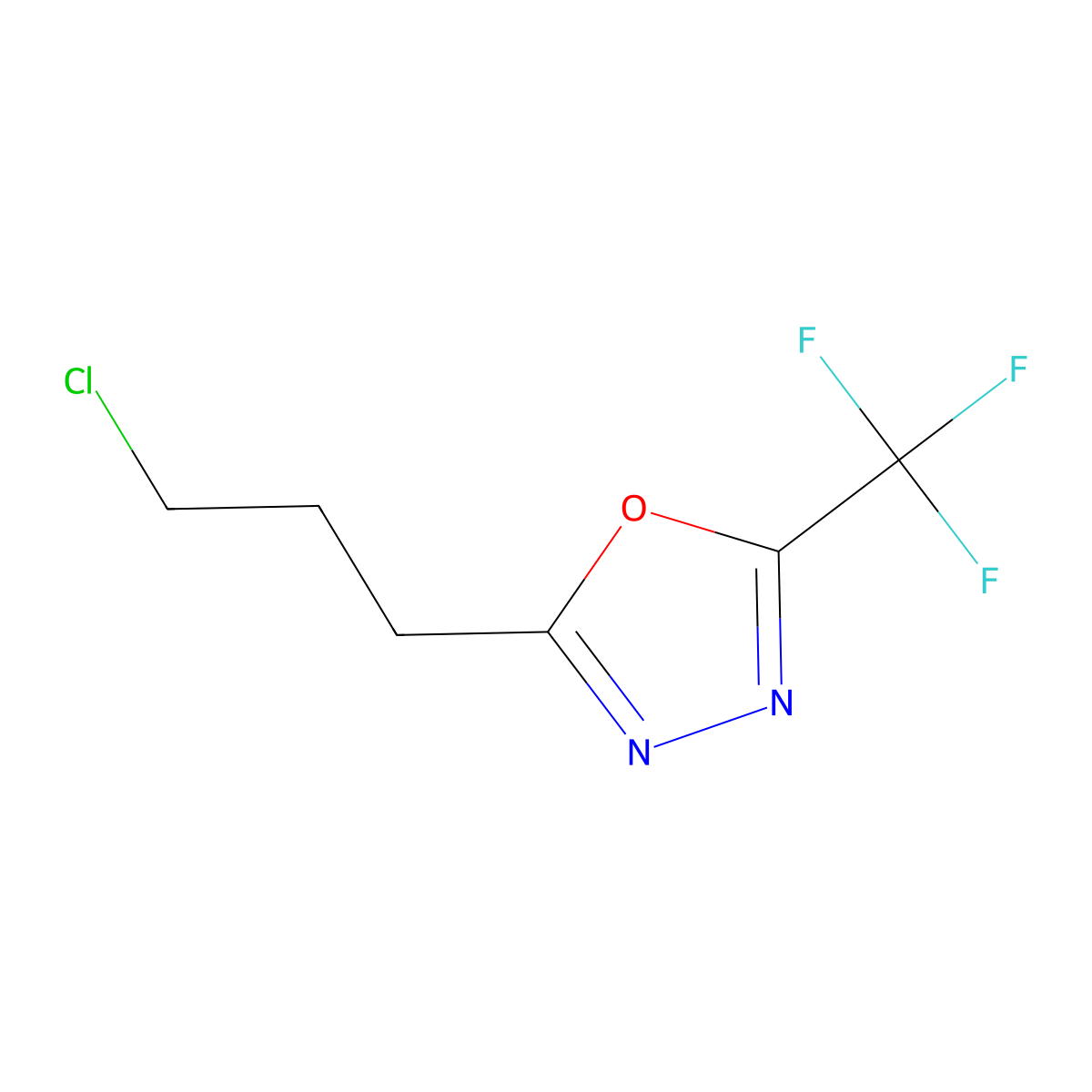 2-(3-Chloropropyl)-5-(trifluoromethyl)-1,3,4-oxadiazole molecular structure, CAS 1423034-48-3