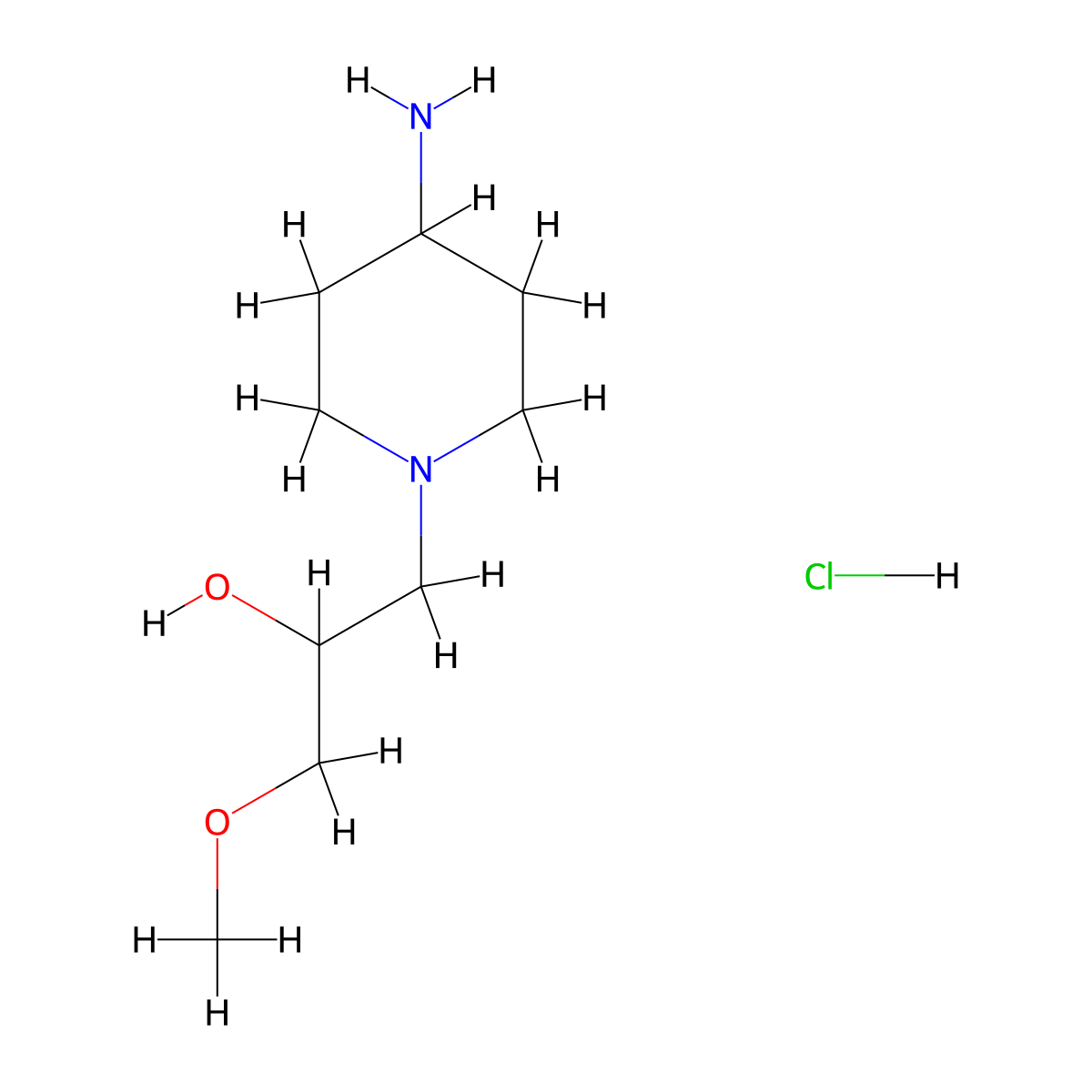 1-(4-Aminopiperidin-1-yl)-3-methoxypropan-2-ol hydrochloride molecular structure, CAS 1423034-52-9