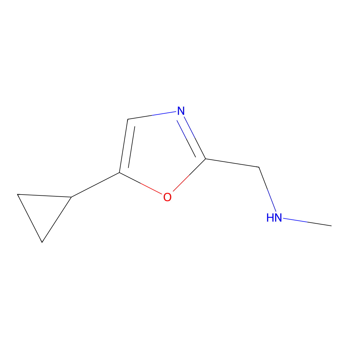 [(5-Cyclopropyl-1,3-oxazol-2-yl)methyl](methyl)amine molecular structure, CAS 1423034-55-2