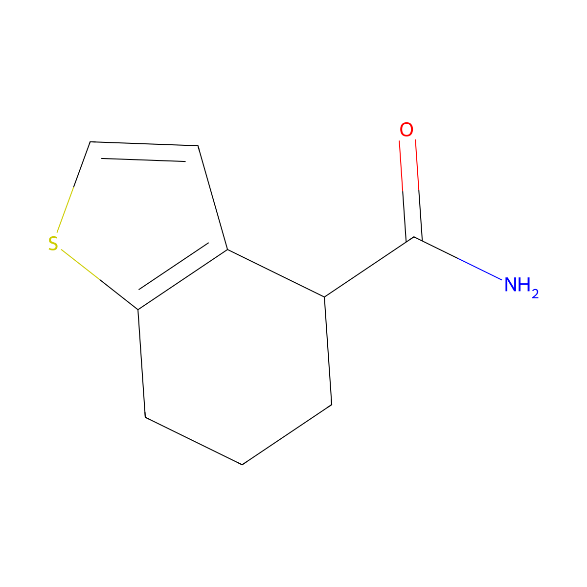 4,5,6,7-Tetrahydro-1-benzothiophene-4-carboxamide molecular structure, CAS 1423034-56-3