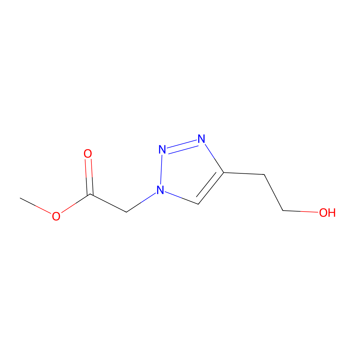 methyl 2-[4-(2-hydroxyethyl)-1H-1,2,3-triazol-1-yl]acetate molecular structure, CAS 1423034-58-5