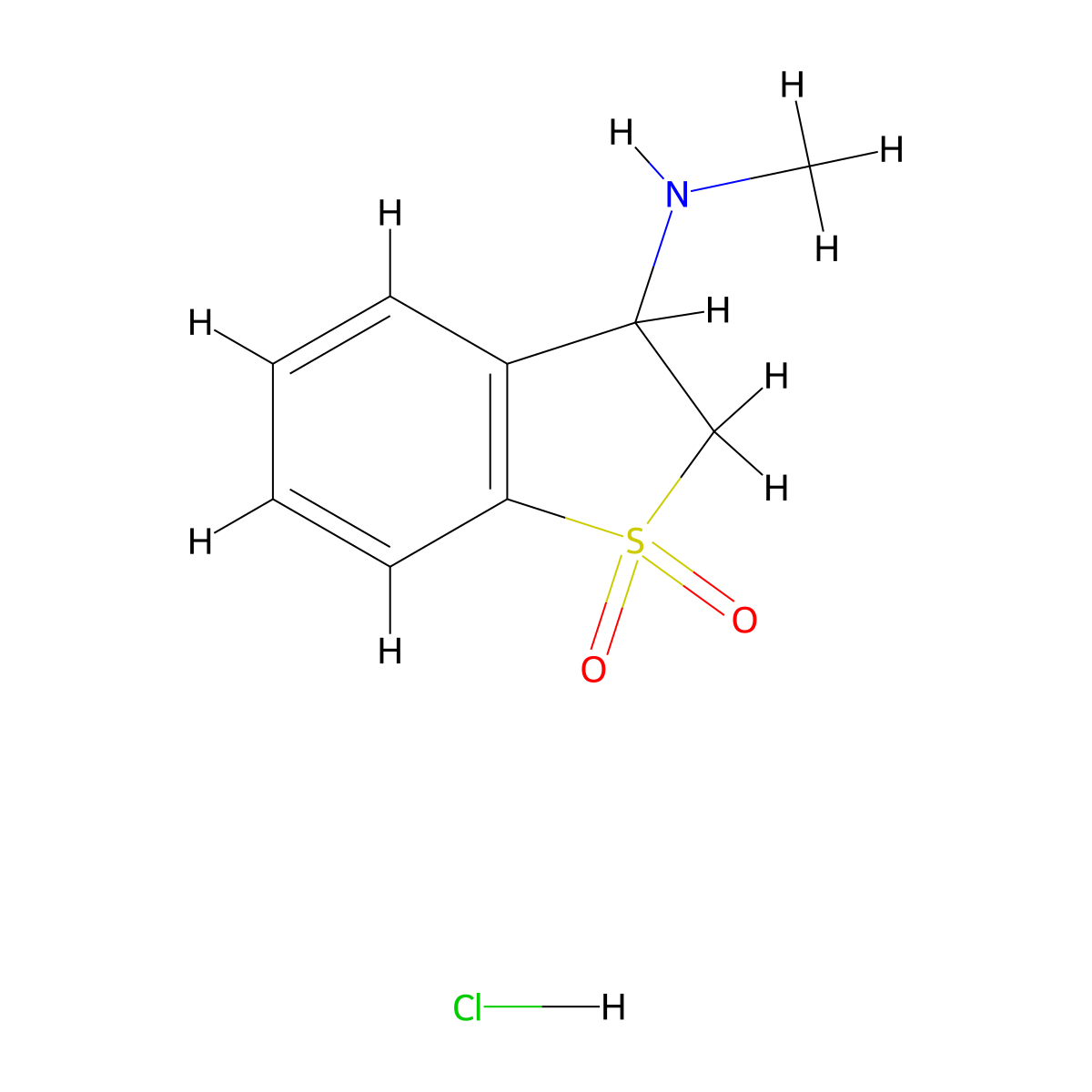 3-(Methylamino)-2,3-dihydro-1lambda6-benzothiophene-1,1-dione hydrochloride molecular structure, CAS 1423034-60-9