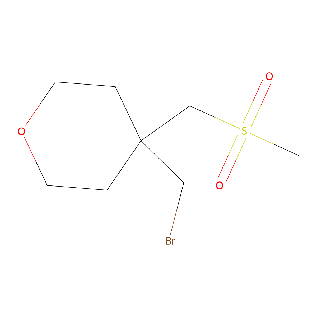 4-(Bromomethyl)-4-(methanesulfonylmethyl)oxane molecular structure, CAS 1423034-63-2
