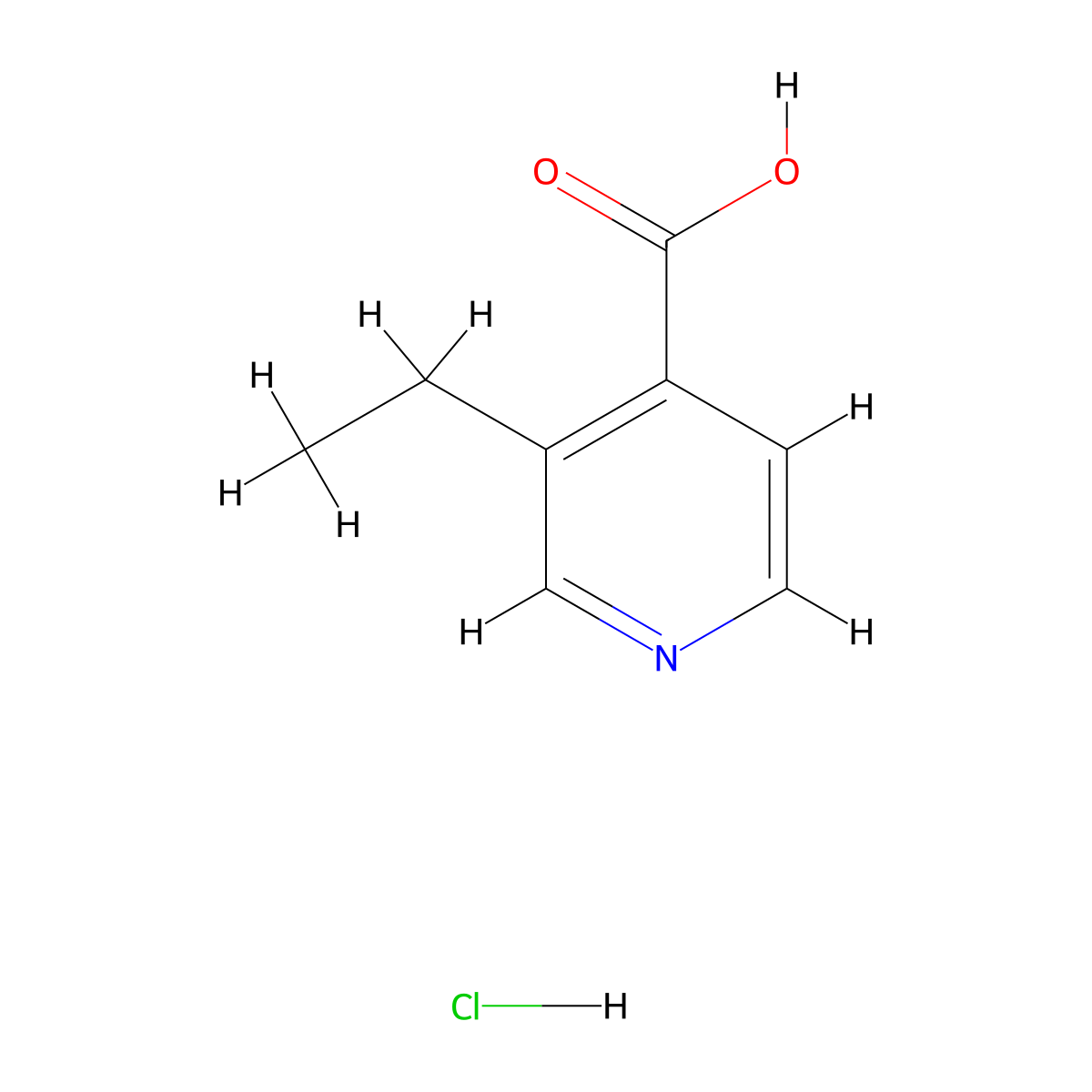 3-Ethylpyridine-4-carboxylic acid hydrochloride molecular structure, CAS 1423034-68-7