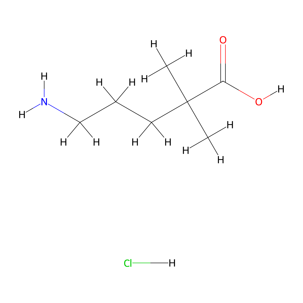 5-Amino-2,2-dimethylpentanoic acid hydrochloride molecular structure, CAS 1423034-72-3