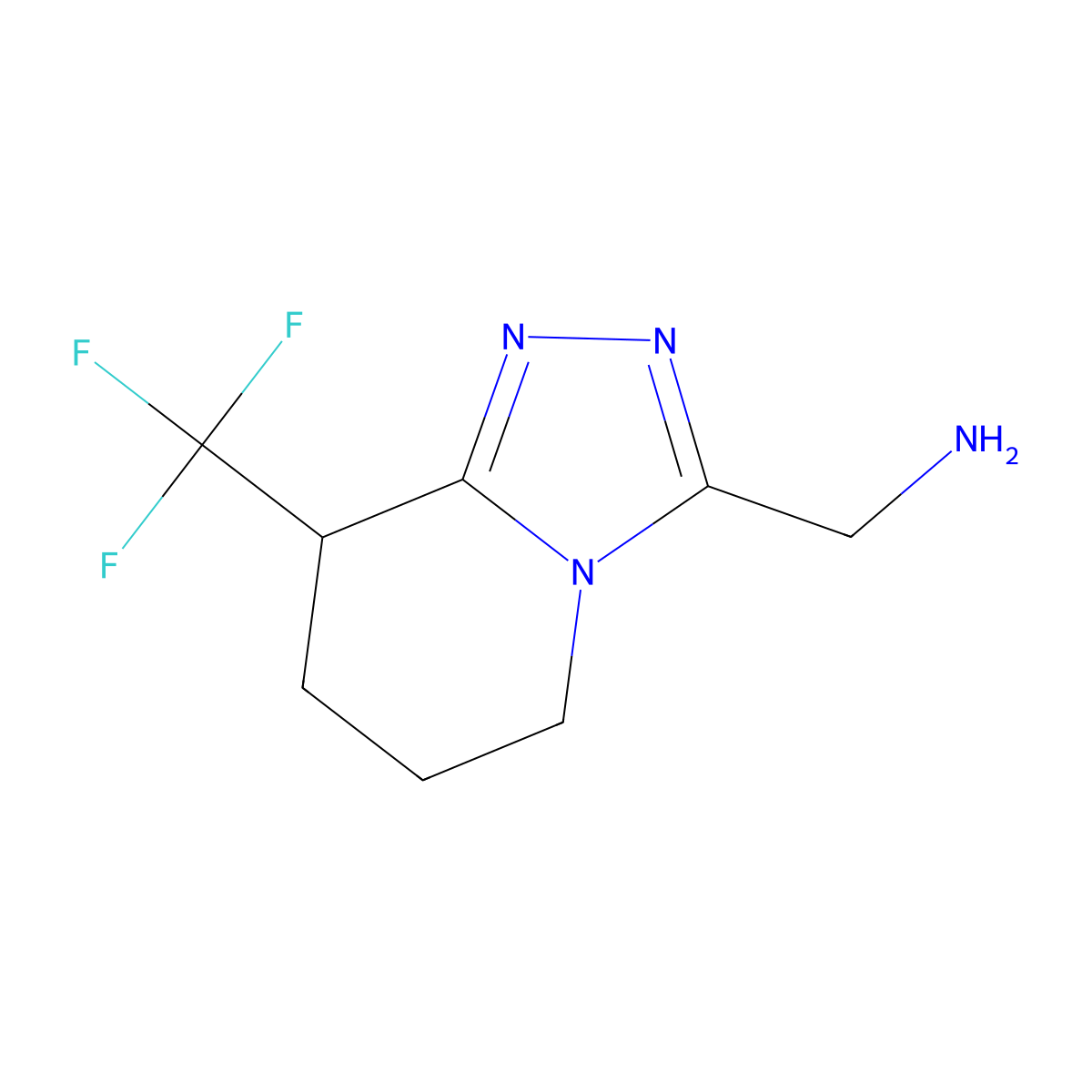 [8-(trifluoromethyl)-5H,6H,7H,8H-[1,2,4]triazolo[4,3-a]pyridin-3-yl]methanamine molecular structure, CAS 1423034-73-4