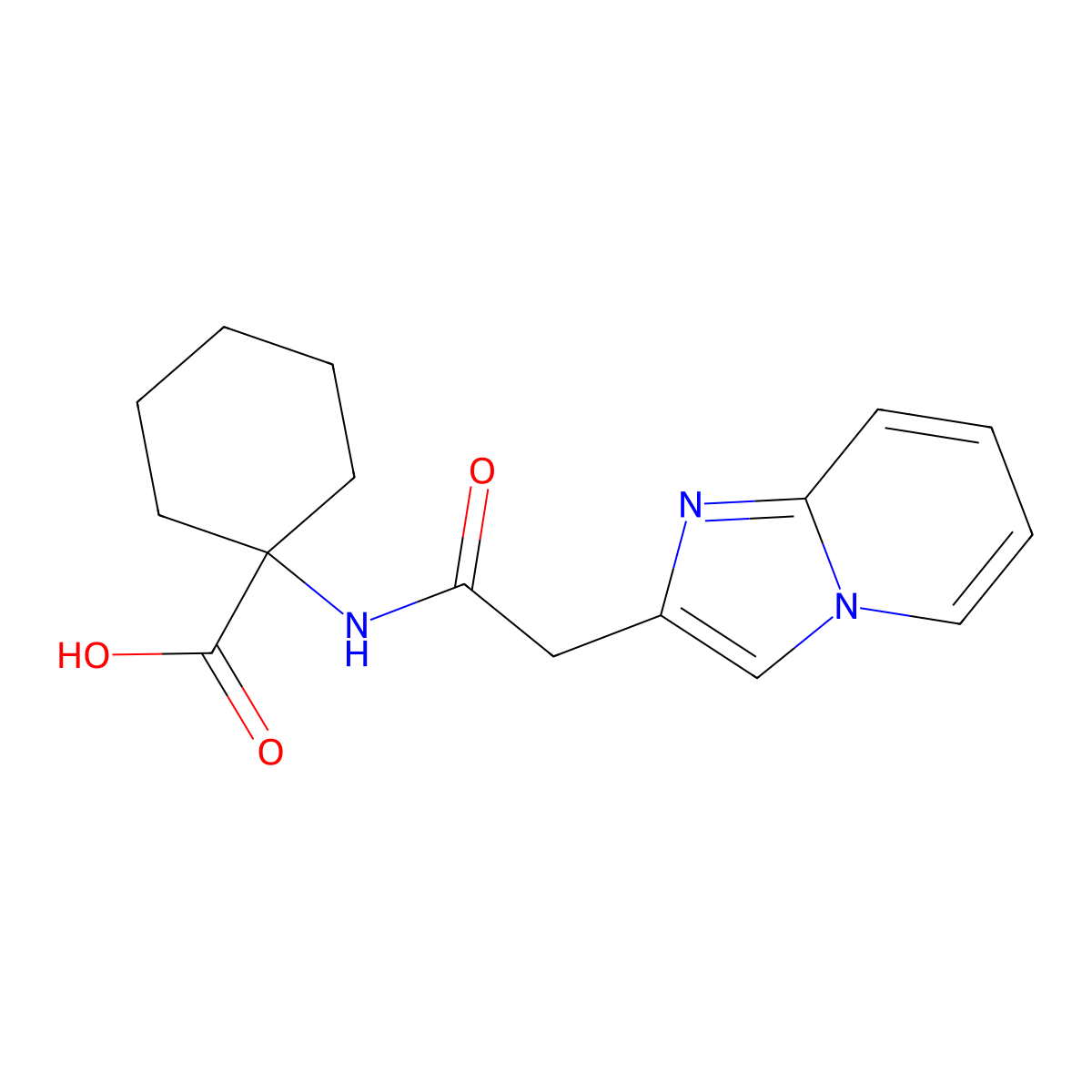 1-(2-{Imidazo[1,2-a]pyridin-2-yl}acetamido)cyclohexane-1-carboxylic acid molecular structure, CAS 1423034-74-5