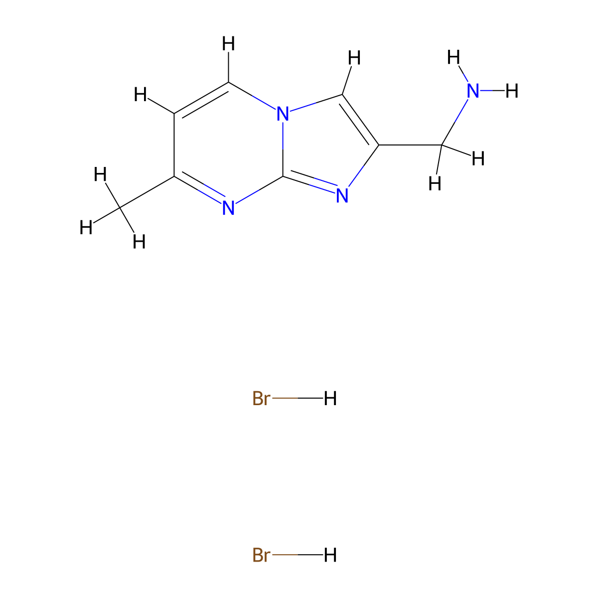 {7-Methylimidazo[1,2-a]pyrimidin-2-yl}methanamine dihydrobromide molecular structure, CAS 1423034-75-6