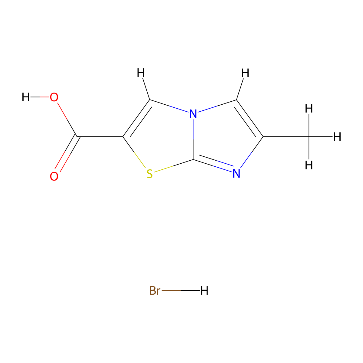 6-Methylimidazo[2,1-b][1,3]thiazole-2-carboxylic acid hydrobromide molecular structure, CAS 1423034-76-7
