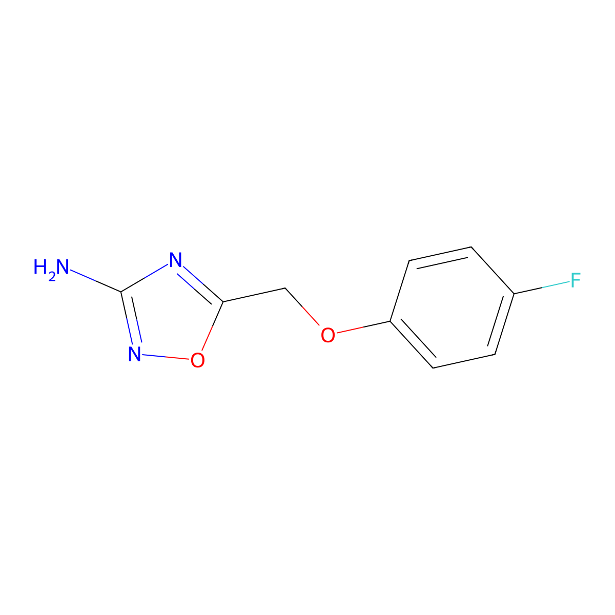 5-(4-Fluorophenoxymethyl)-1,2,4-oxadiazol-3-amine molecular structure, CAS 1423034-83-6