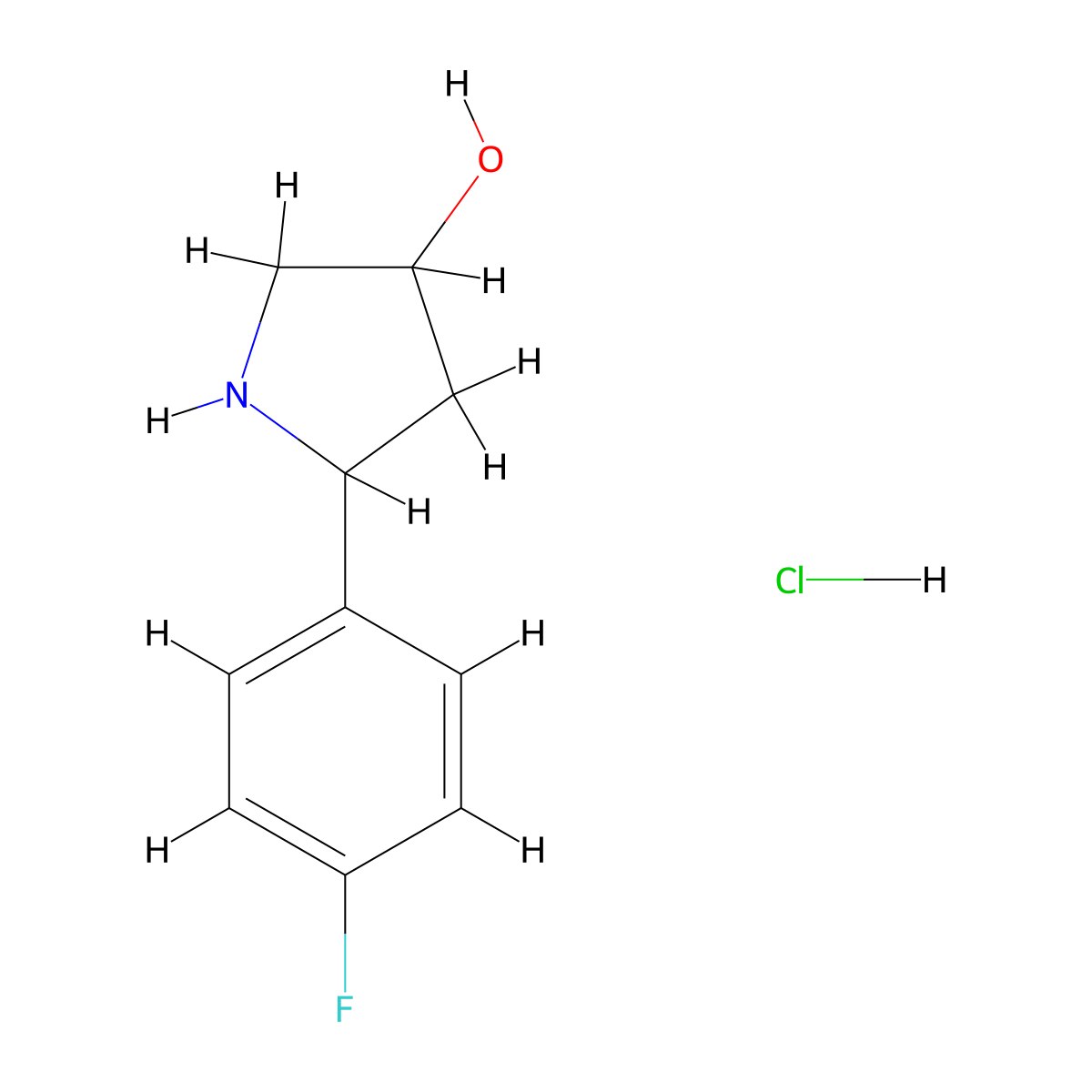 5-(4-Fluorophenyl)pyrrolidin-3-ol hydrochloride molecular structure, CAS 1423034-84-7