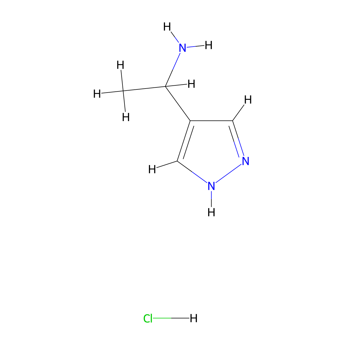 1-(1H-pyrazol-4-yl)ethan-1-amine hydrochloride molecular structure, CAS 1423034-85-8