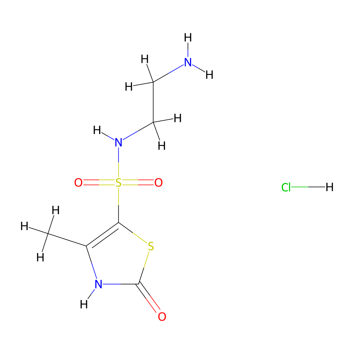 N-(2-aminoethyl)-4-methyl-2-oxo-2,3-dihydro-1,3-thiazole-5-sulfonamide hydrochloride molecular structure, CAS 1423034-87-0