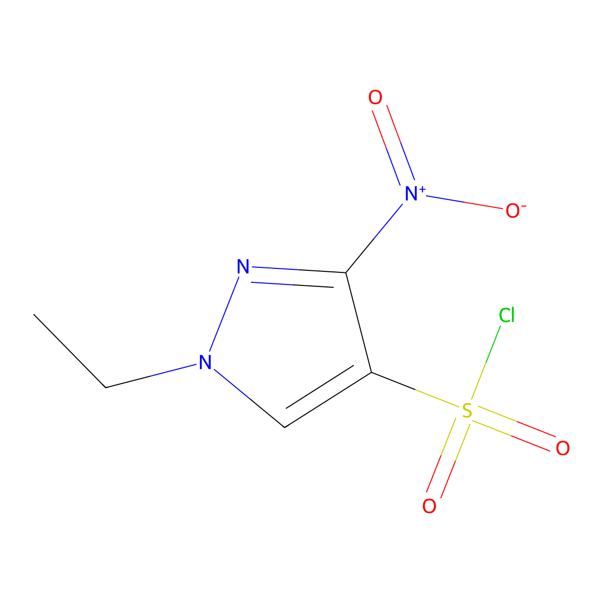 1-ethyl-3-nitro-1H-pyrazole-4-sulfonyl chloride molecular structure, CAS 1423034-88-1