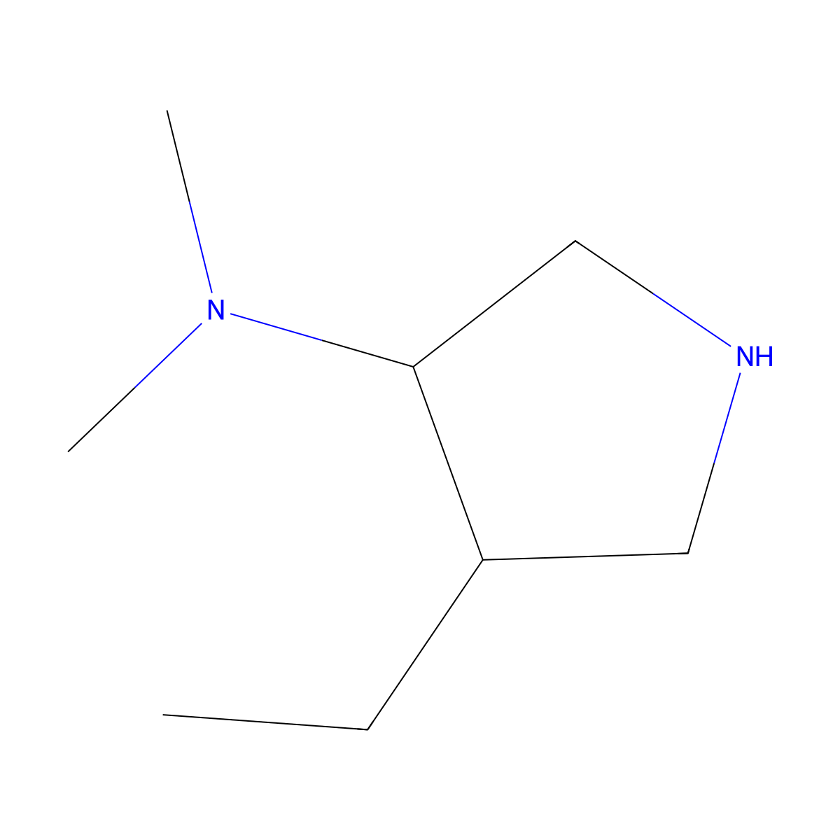 4-ethyl-N,N-dimethylpyrrolidin-3-amine molecular structure, CAS 1423034-89-2