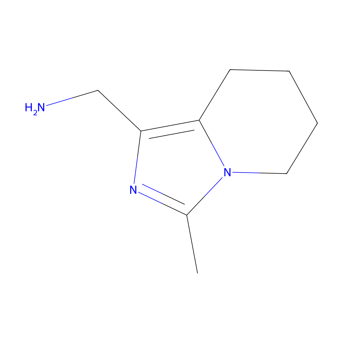 {3-methyl-5H,6H,7H,8H-imidazo[1,5-a]pyridin-1-yl}methanamine molecular structure, CAS 1423034-90-5