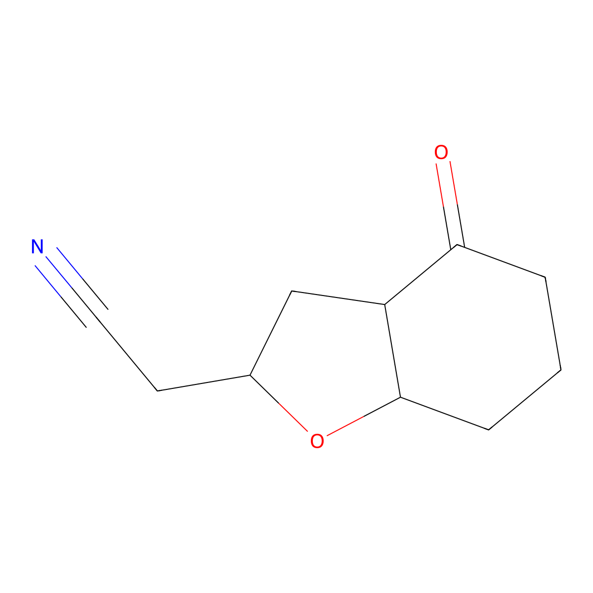 2-(4-Oxo-octahydro-1-benzofuran-2-yl)acetonitrile molecular structure, CAS 1423034-97-2