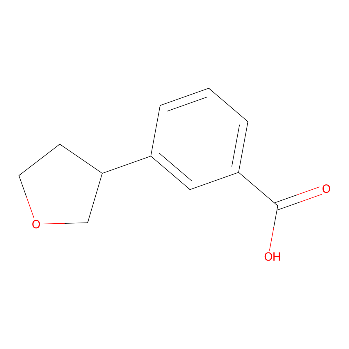 Benzoic acid, 3-(tetrahydro-3-furanyl)- molecular structure, CAS 1423034-98-3