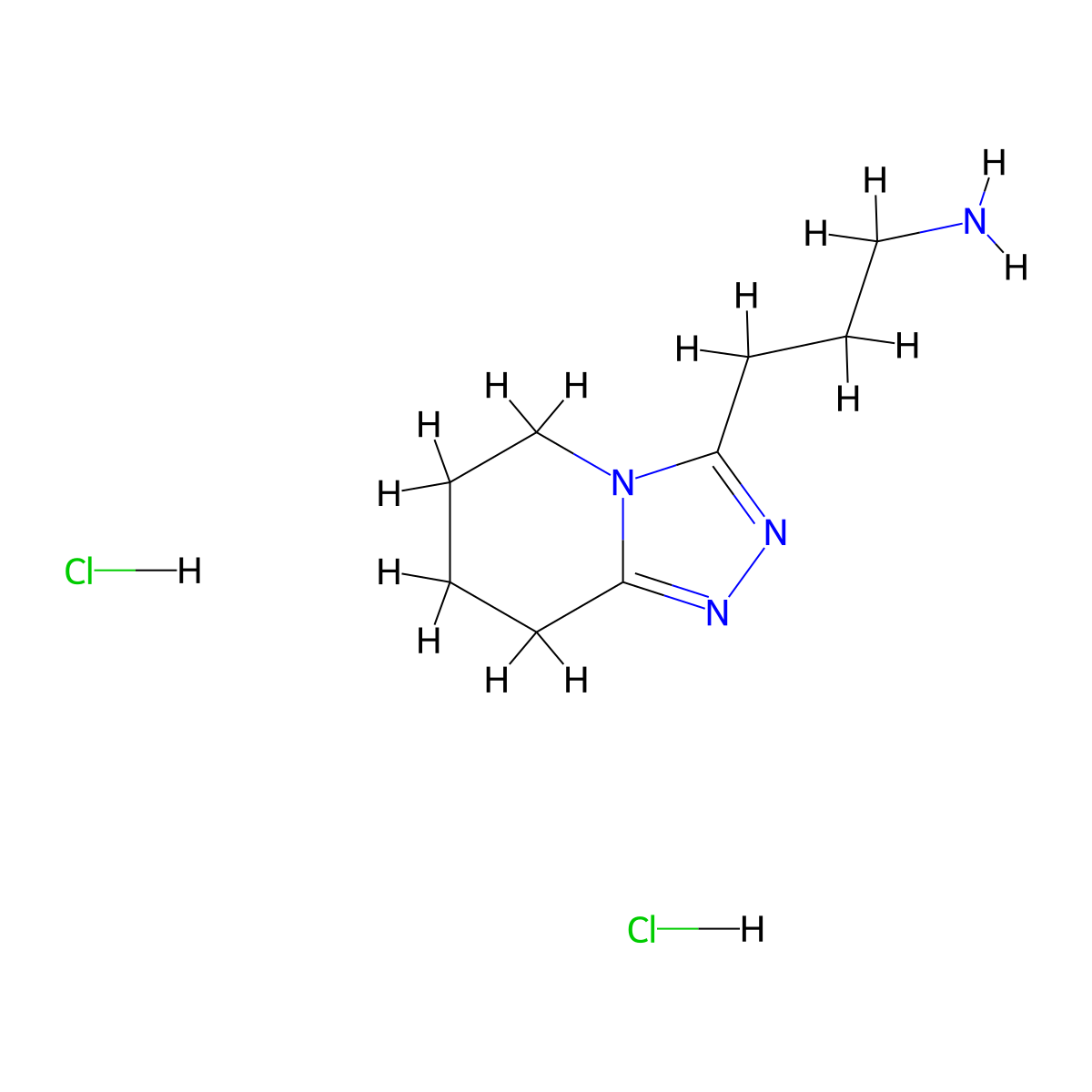 3-{5H,6H,7H,8H-[1,2,4]triazolo[4,3-a]pyridin-3-yl}propan-1-amine dihydrochloride molecular structure, CAS 1423035-02-2