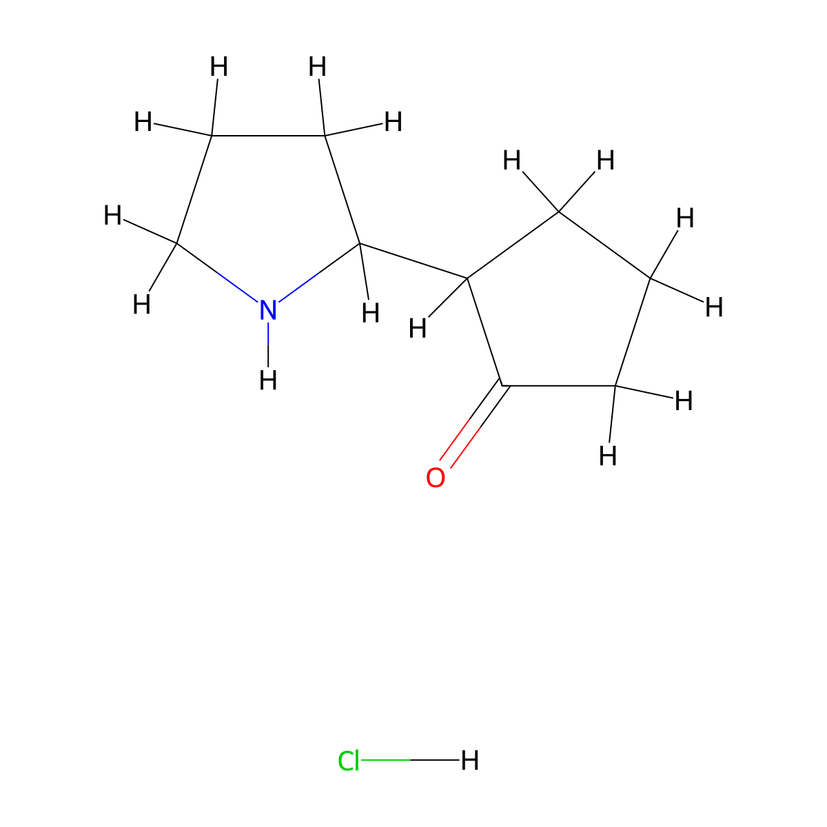 2-(Pyrrolidin-2-yl)cyclopentan-1-one hydrochloride molecular structure, CAS 1423035-03-3
