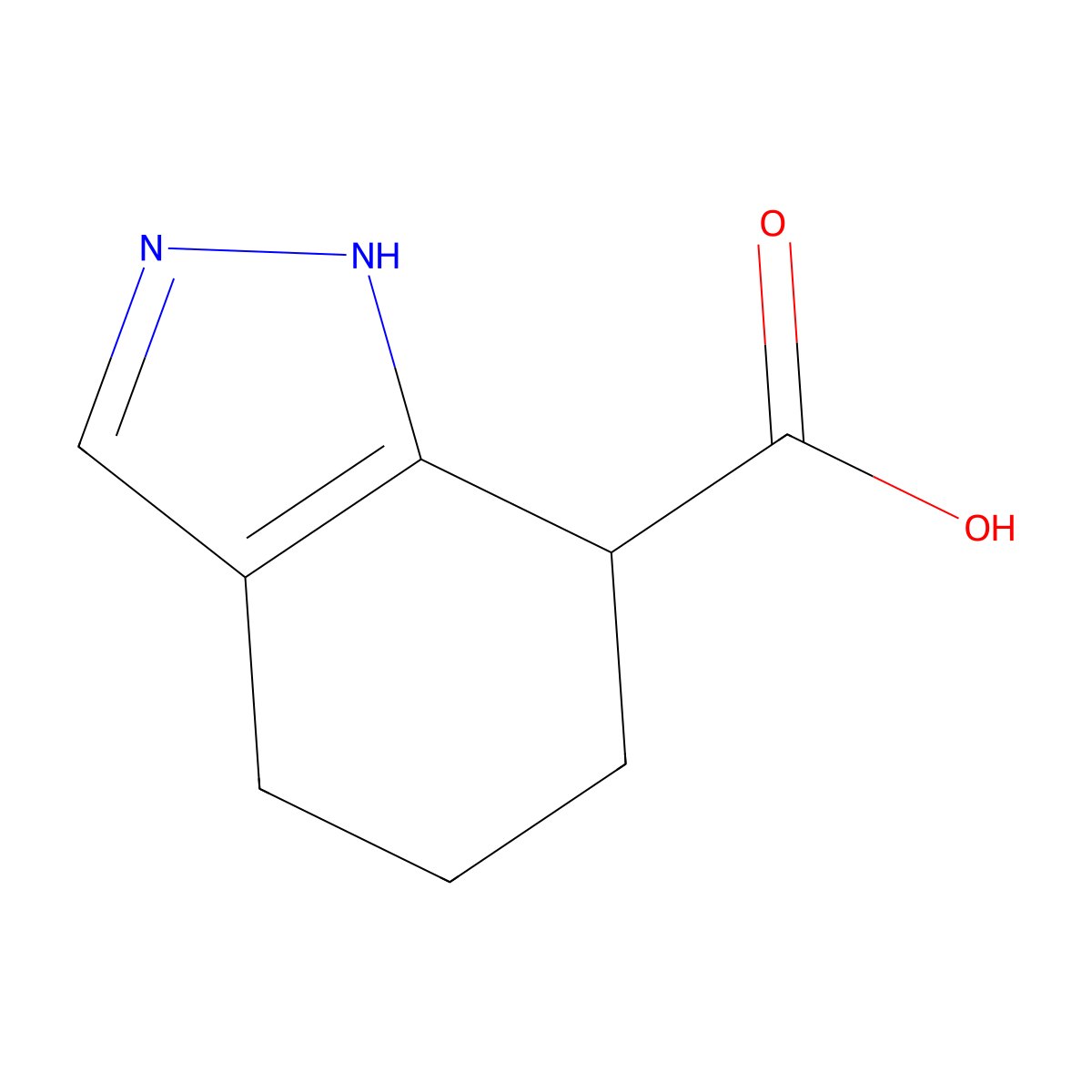 4,5,6,7-tetrahydro-1H-indazole-7-carboxylic acid molecular structure, CAS 1423035-09-9