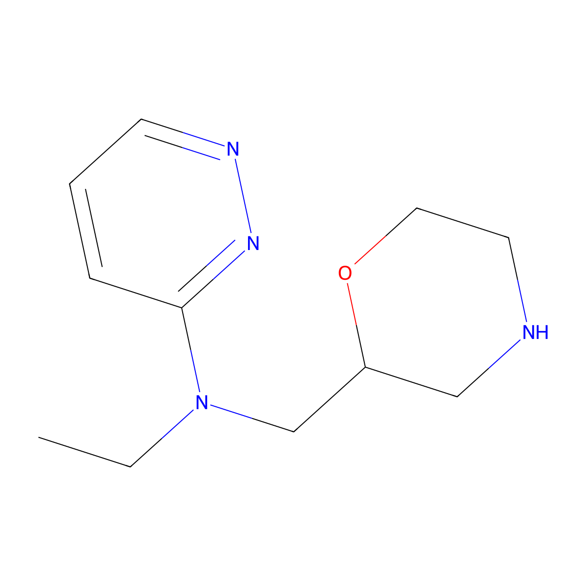 N-ethyl-N-(morpholin-2-ylmethyl)pyridazin-3-amine molecular structure, CAS 1423035-12-4
