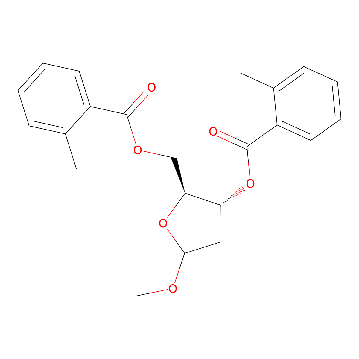 Methyl 2-deoxy-3,5-di-o-toluoyl-l-ribofuranoside molecular structure, CAS 1423035-39-5