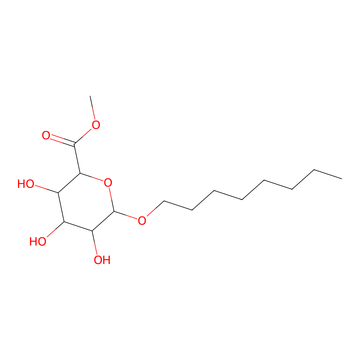 Octyl-D-glucuronide methyl ester molecular structure, CAS 1423035-40-8