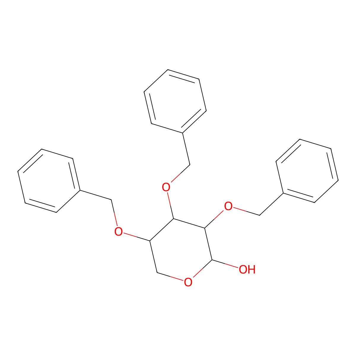 2,3,4-Tri-O-benzyl-L-arabinopyranose molecular structure, CAS 1423035-43-1