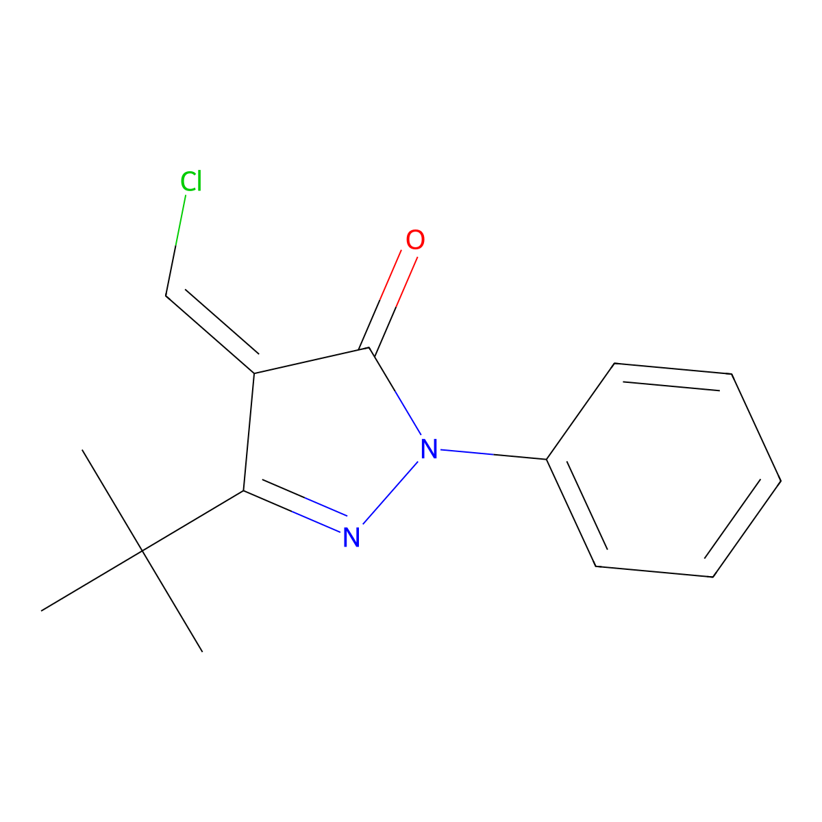 5-Tert-butyl-4-(chloromethylidene)-2-phenylpyrazol-3-one molecular structure, CAS 1423037-11-9