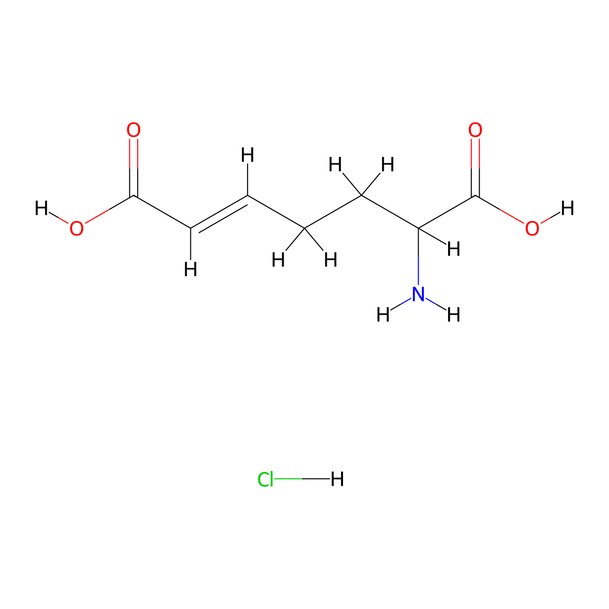 6-Aminohept-2-enedioic acid hydrochloride molecular structure, CAS 1423037-12-0