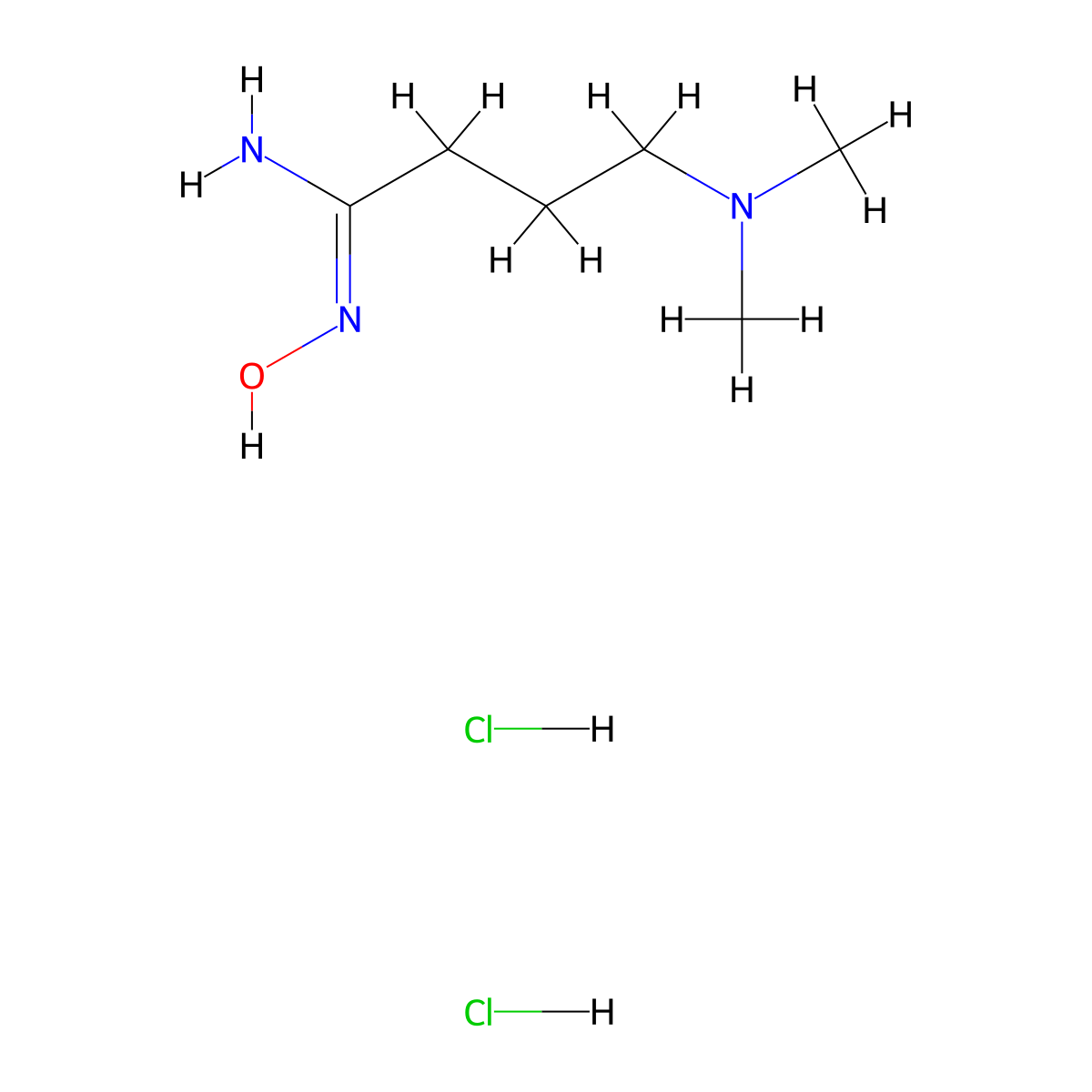 4-(dimethylamino)-N'-hydroxybutanimidamide dihydrochloride molecular structure, CAS 1423037-13-1