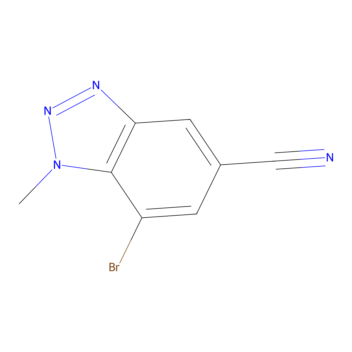 7-Bromo-1-methyl-1,2,3-benzotriazole-5-carbonitrile molecular structure, CAS 1423037-16-4