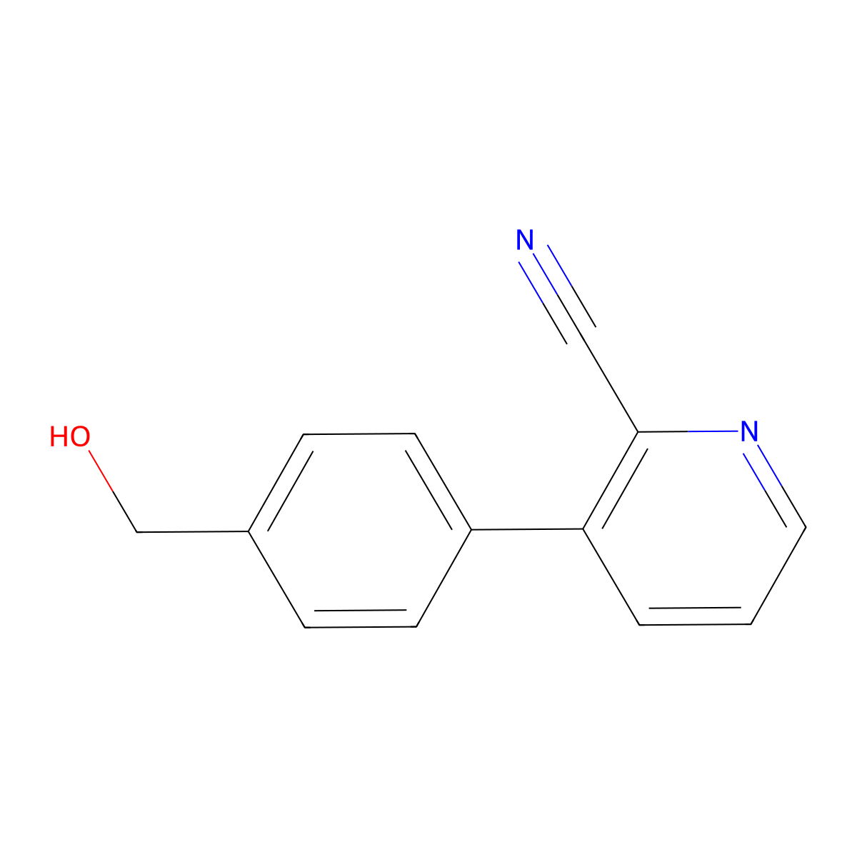 3-[4-(Hydroxymethyl)phenyl]pyridine-2-carbonitrile molecular structure, CAS 1423037-18-6