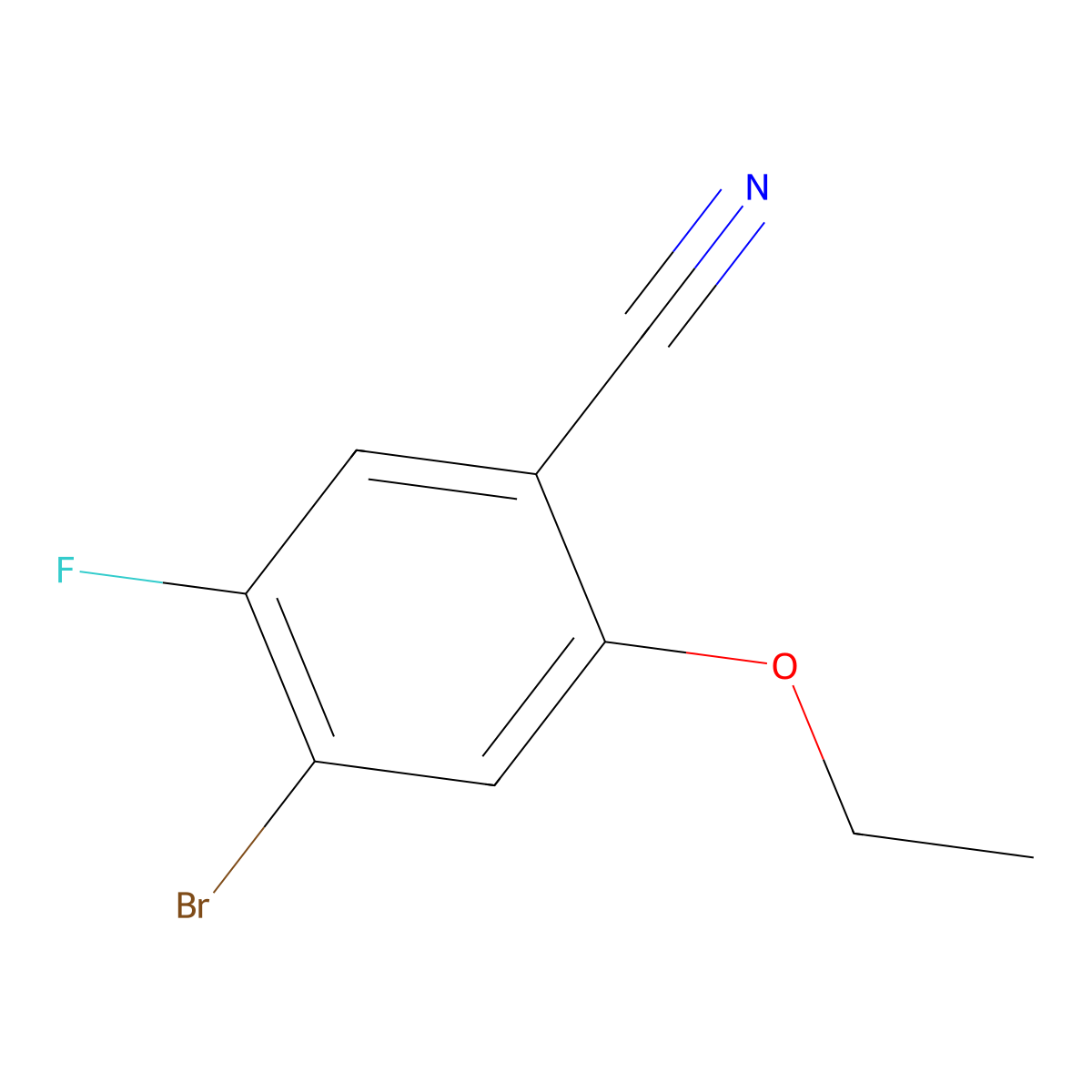 4-Bromo-2-ethoxy-5-fluorobenzonitrile molecular structure, CAS 1423037-19-7
