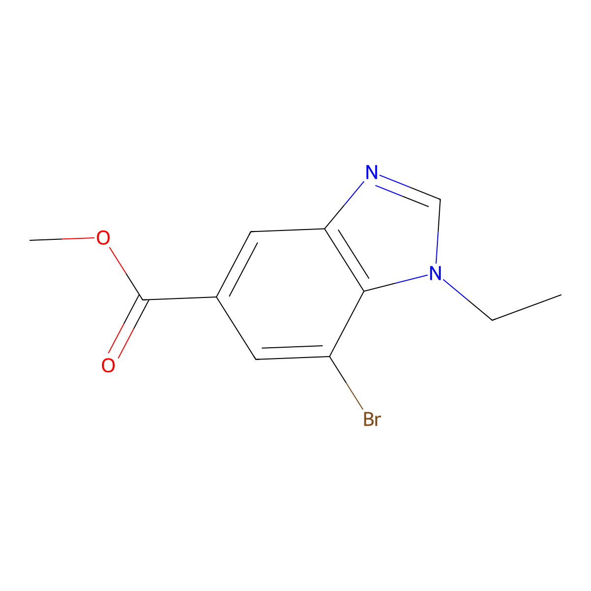 Methyl 7-bromo-1-ethyl-1,3-benzodiazole-5-carboxylate molecular structure, CAS 1423037-23-3