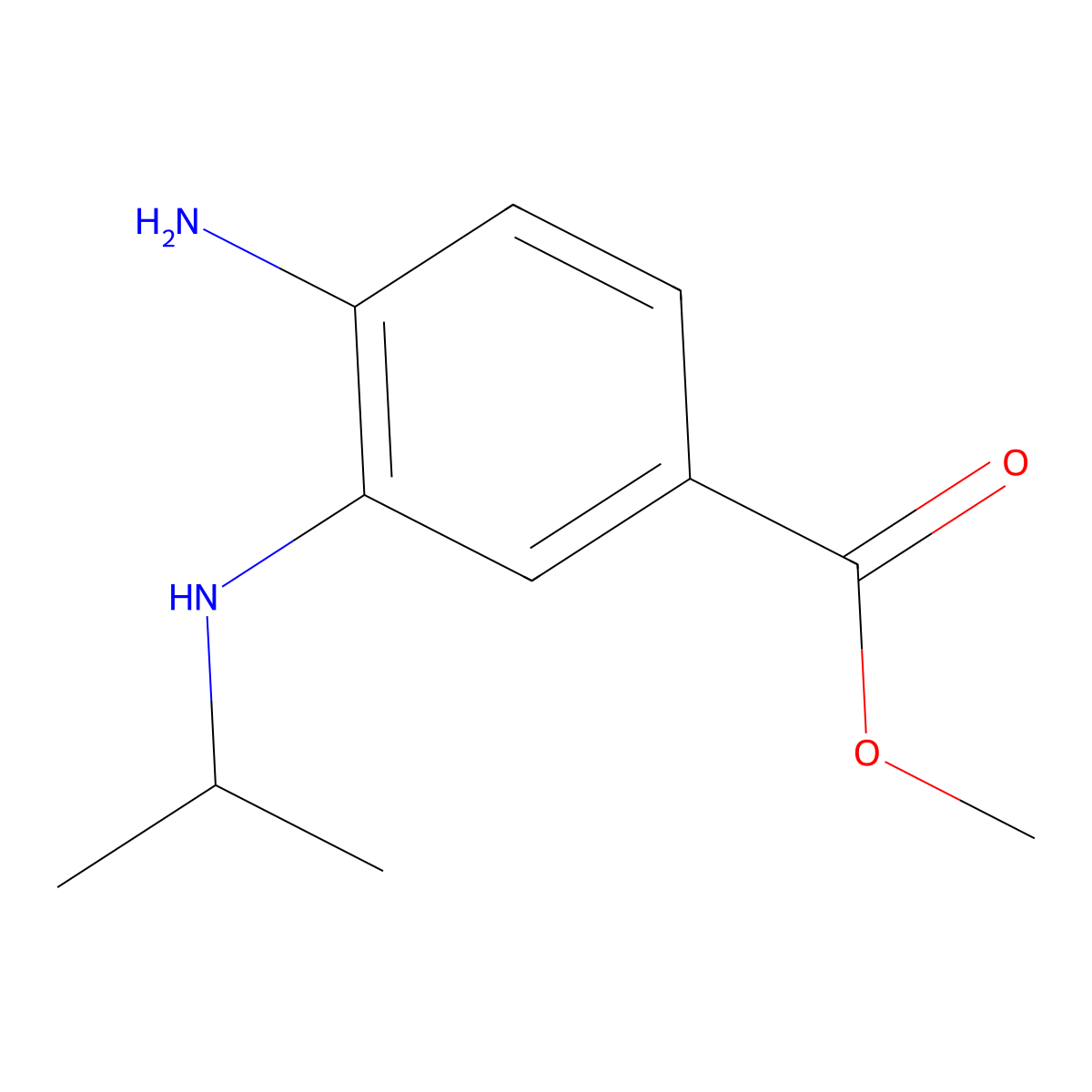 Benzoic acid, 4-amino-3-[(1-methylethyl)amino]-, methyl ester molecular structure, CAS 1423037-24-4