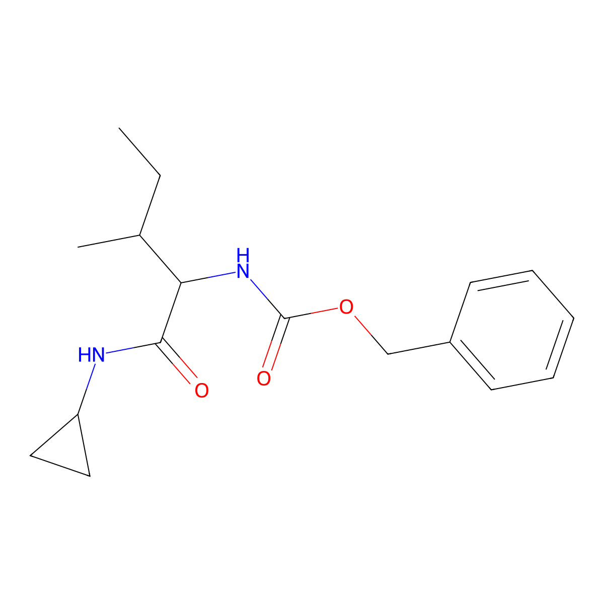 Z-N-Cyclopropyl-L-Isoleucinamide molecular structure, CAS 1423037-26-6