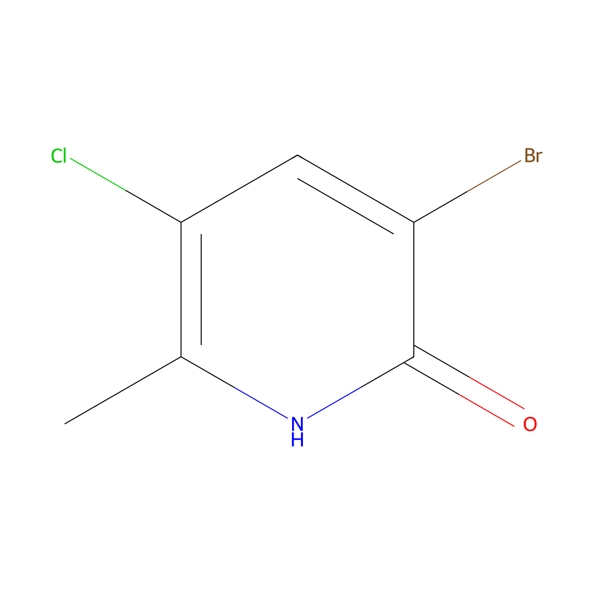 3-Bromo-5-chloro-6-methylpyridin-2-ol molecular structure, CAS 1423037-27-7