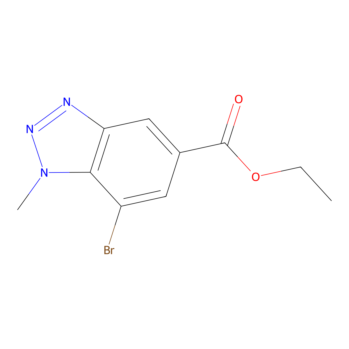 Ethyl 7-bromo-1-methyl-1,2,3-benzotriazole-5-carboxylate molecular structure, CAS 1423037-30-2