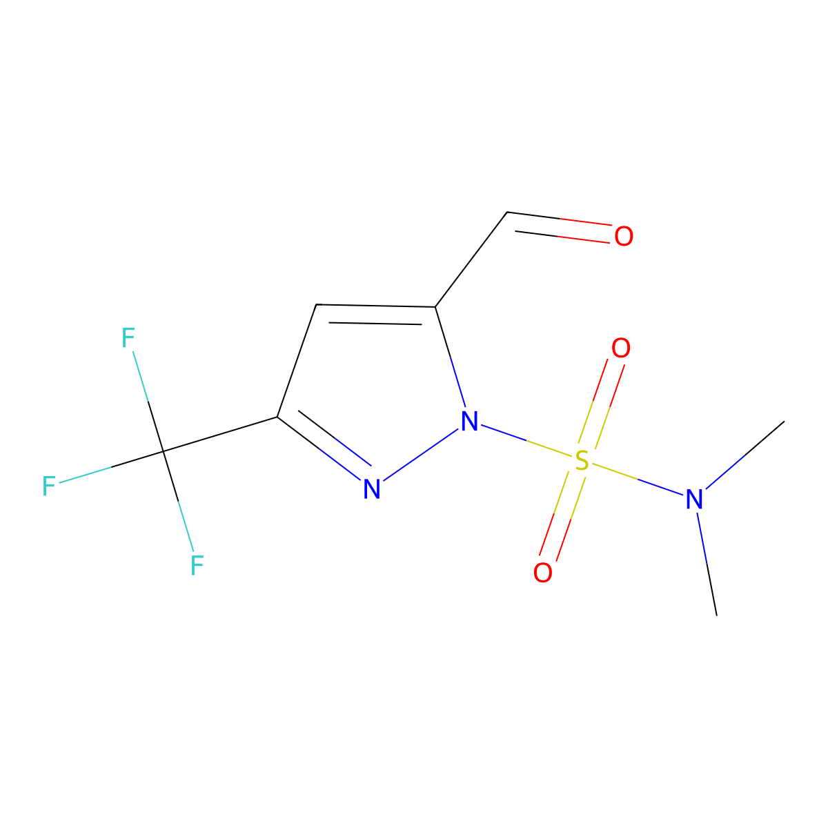5-Formyl-N,N-dimethyl-3-(trifluoromethyl)pyrazole-1-sulfonamide molecular structure, CAS 1423037-33-5