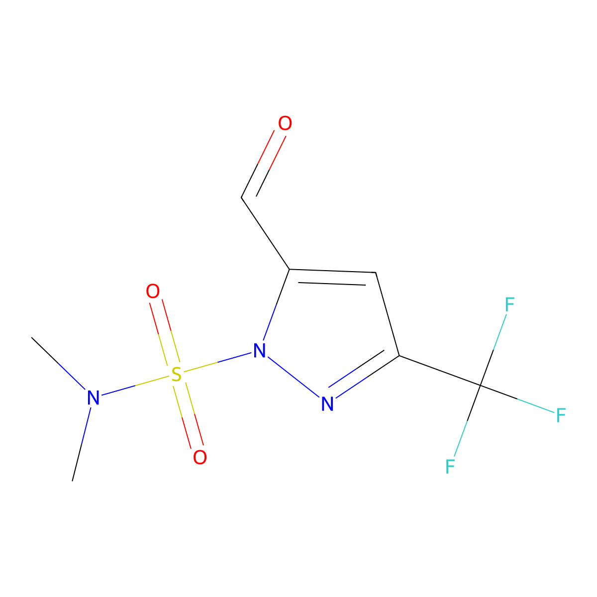 5-Formyl-N,N-dimethyl-3-(trifluoromethyl)pyrazole-1-sulfonamide molecular structure, CAS 1423037-33-5