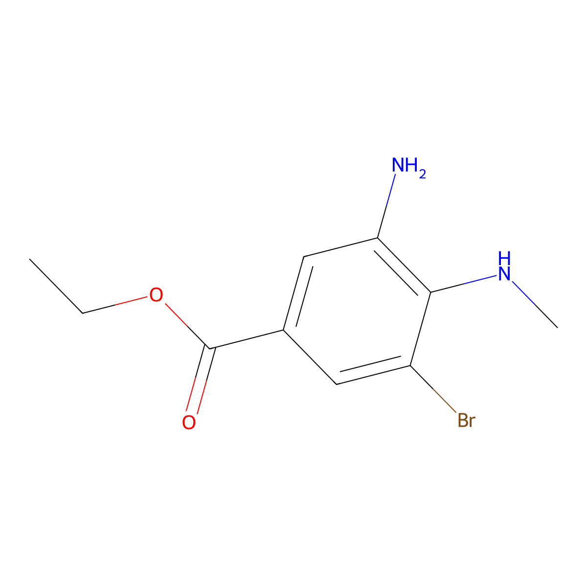 Ethyl 3-amino-5-bromo-4-(methylamino)benzoate molecular structure, CAS 1423037-45-9